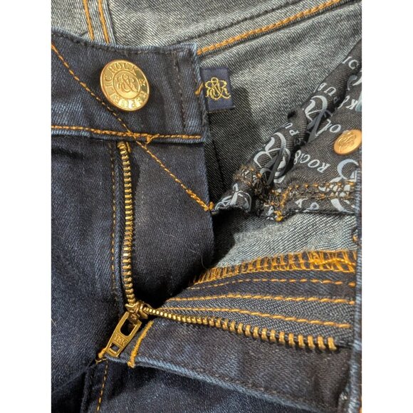 Rock Republic Jeans Womens Size 4 Blue Kendra Curvy Bootcut Whiskers Dark Wash - Picture 13 of 16